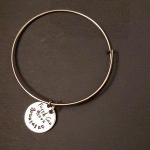 Faith Can Move Mountains Silver Bangle
